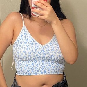 Leopard blue seamless cami